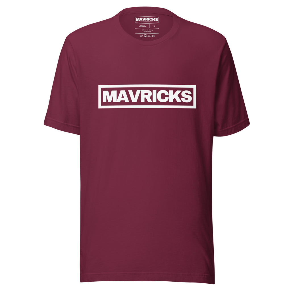 MAVRICKS Bold T-Shirt Maroon White Front
